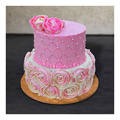 Pink Pearls Tier Cake