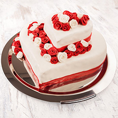 Heart Shape Wedding Tier cake